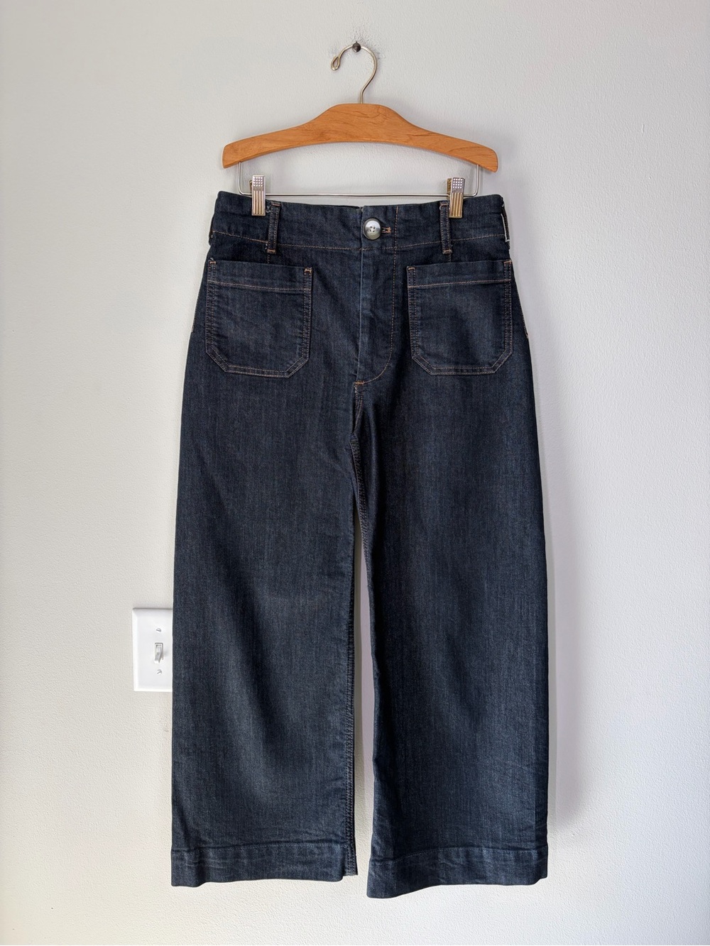 Maeve Colette High-Rise Wide-Leg Cropped Jeans